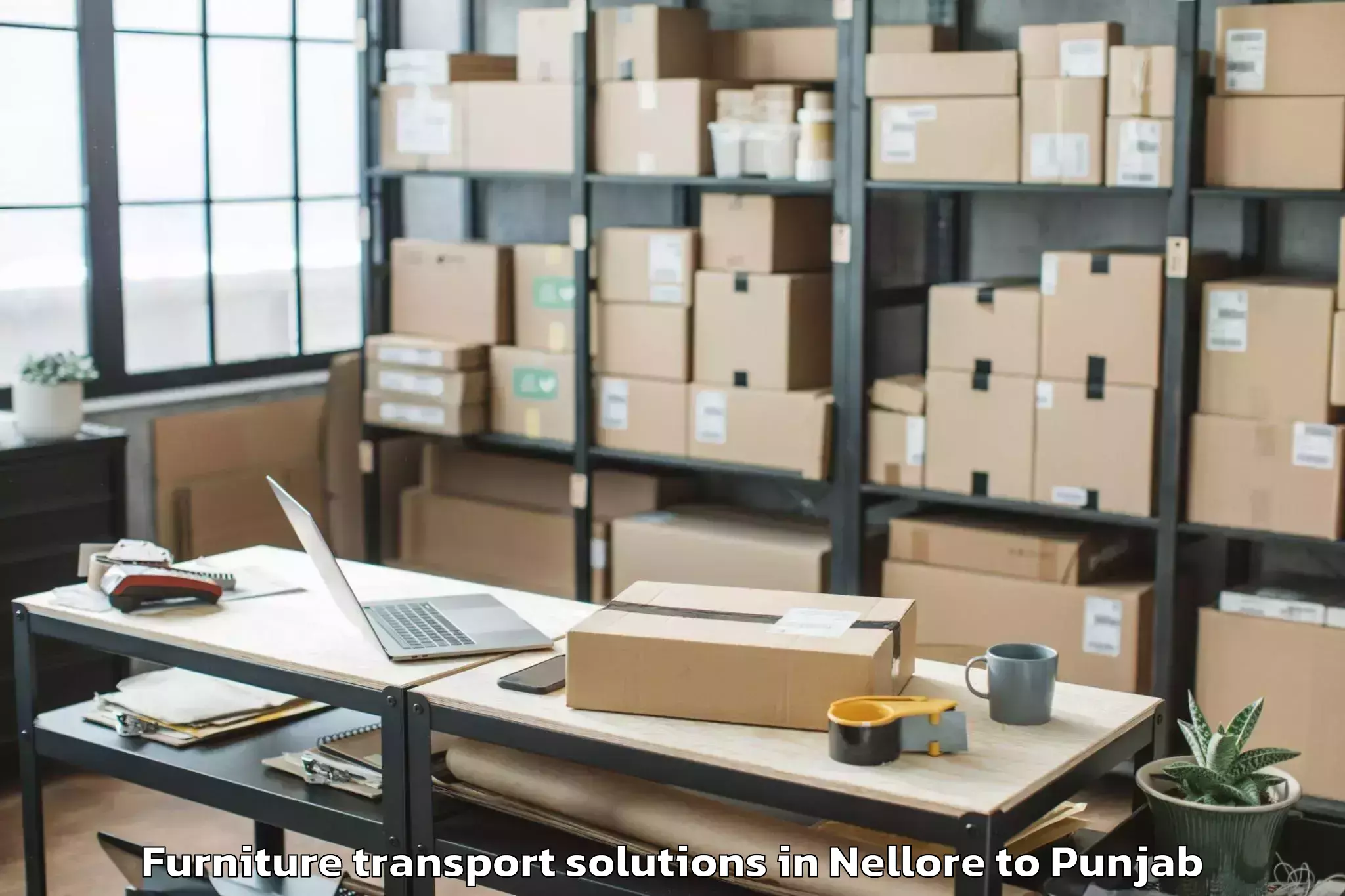 Nellore to Gurdaspur Furniture Transport Solutions Booking